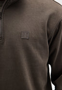 Army Sweat Half Zip | Chestnut Brown
