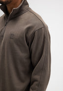 Army Sweat Half Zip | Chestnut Brown