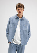 Blaine Garment Dye Overshirt | Shark Blue