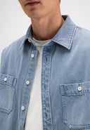 Blaine Garment Dye Overshirt | Shark Blue