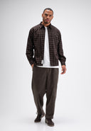 Judd Cord Small Check Shirt | Topaz Brown