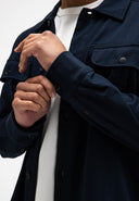 Phil Peached Jersey Overshirt | Alaska Blue