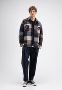Vance Wool Check Overshirt | Chestnut Brown