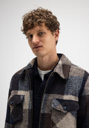 Vance Wool Check Overshirt | Chestnut Brown