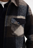 Vance Wool Check Overshirt | Chestnut Brown