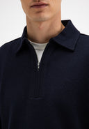 Clifden Zip Polo | Alaska Blue
