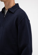 Clifden Zip Polo | Alaska Blue