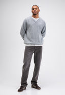 Carter Knit V-Neck | Grey Melange