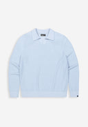 Boucle Knit Polo LS | Shark Blue