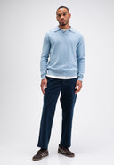 Boucle Knit Polo LS | Shark Blue