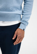 Boucle Knit Polo LS | Shark Blue