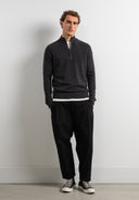 Clifden Stealth Halfzip | Black Melange