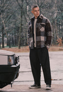 Vance Wool Check Overshirt | Chestnut Brown