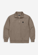 Army Sweat Half Zip | Chestnut Brown