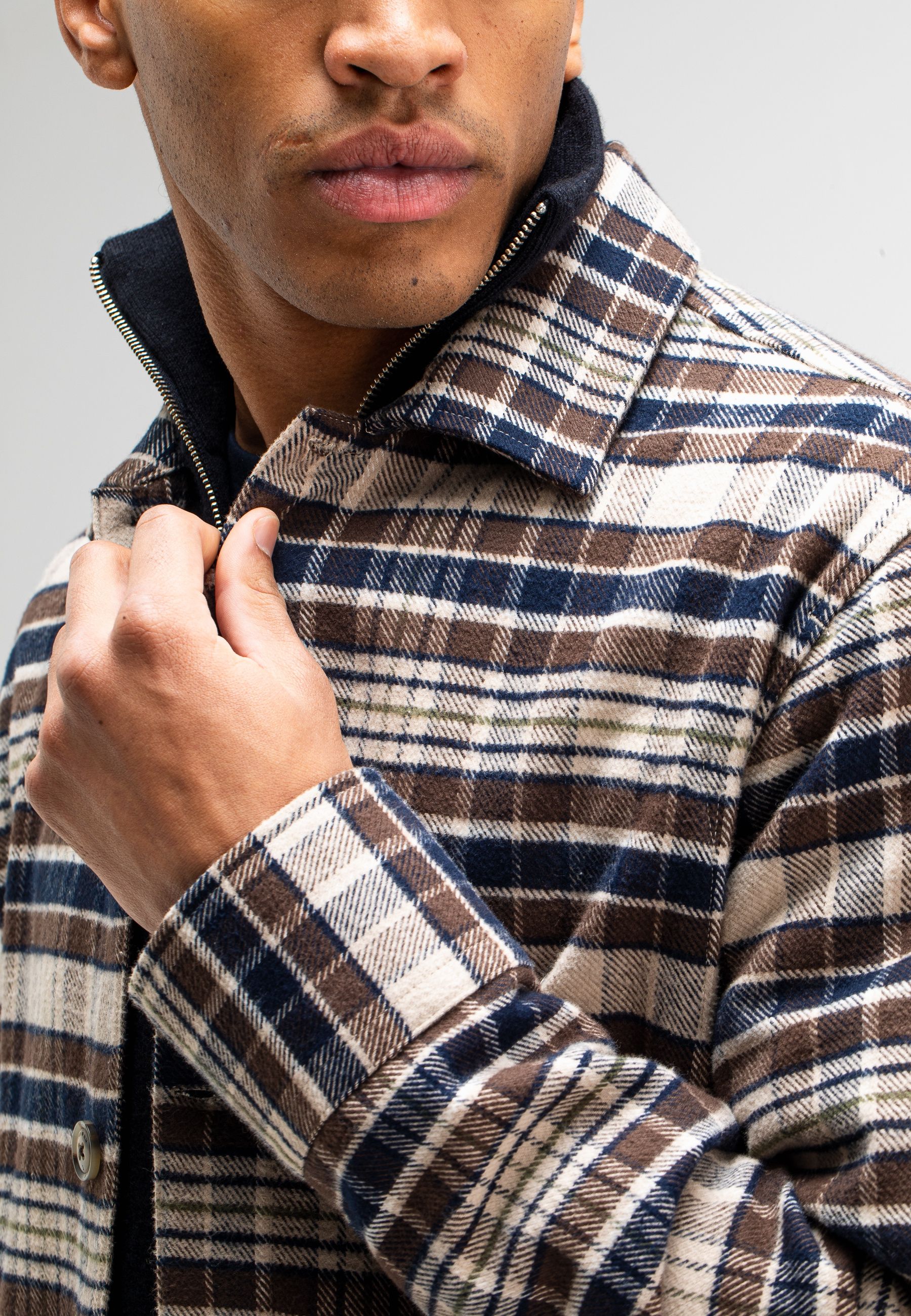 Folsum Brown Check Overshirt