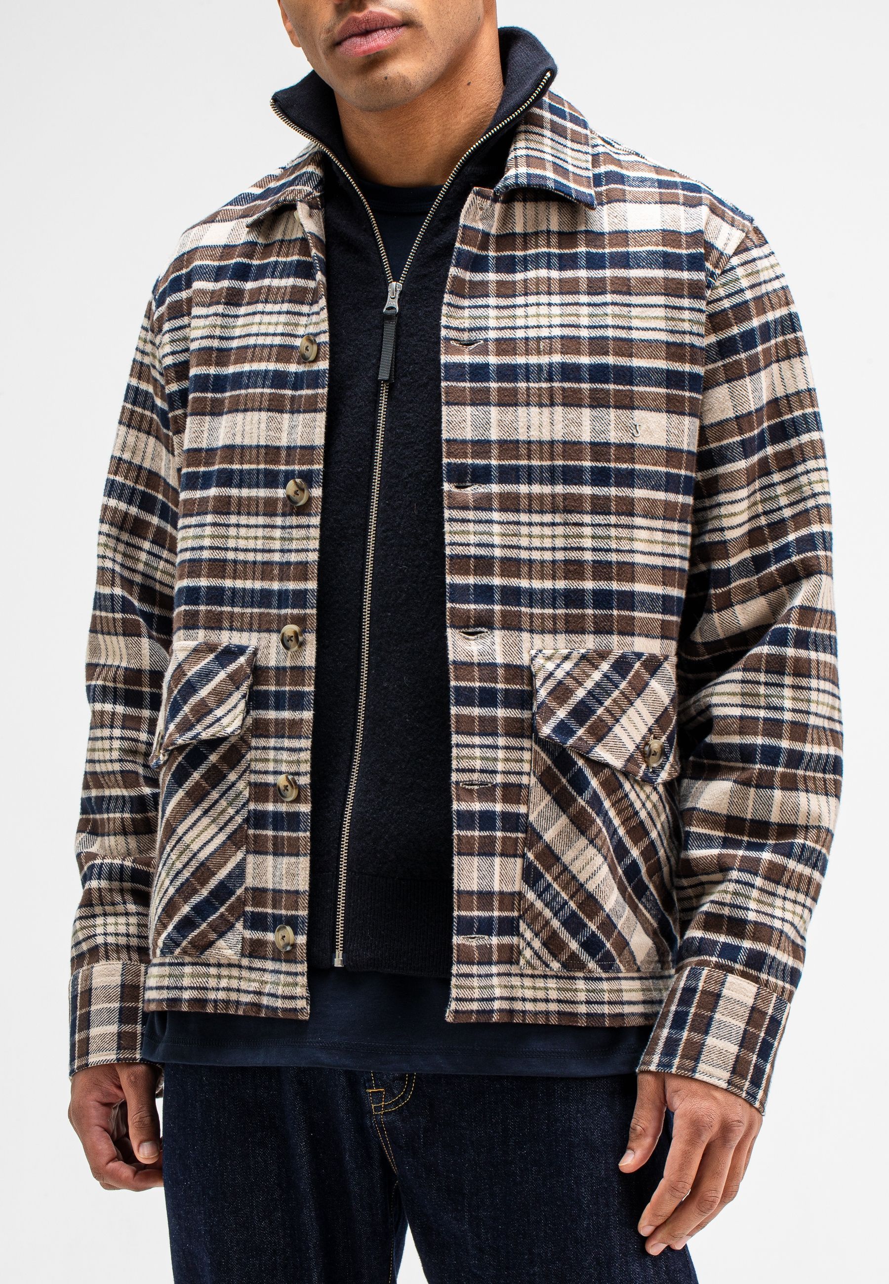 Folsum Brown Check Overshirt